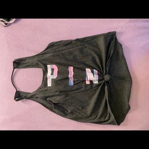 PINK sunset tie dye logo shirt